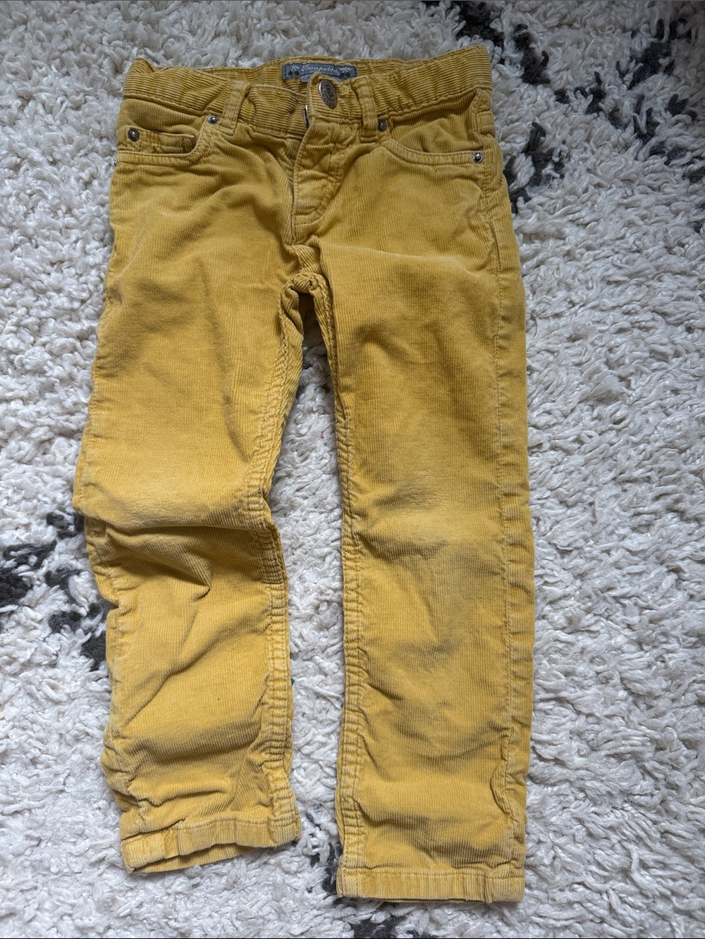 Bonpoint Slim Straight Corduroy Jeans in Mustard